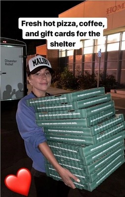 レディー・ガガ、カリフォルニア州の山火事被災者にピザやコーヒーを配布（ELLEgirl）