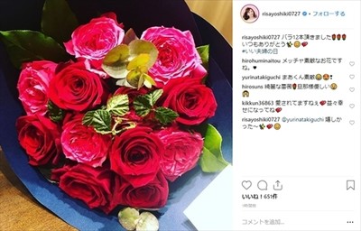吉木りさ＆和田正人、“いい夫婦の日”に初めての結婚記念日、12本のバラの花束に「いつもありがとう」（ねとらぼ）