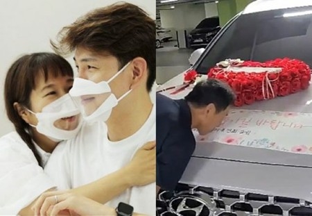 ホン・ヒョンヒ、夫ジェイソンに内緒で義理の両親に車のプレゼント…キス&直筆の手紙で義父も感謝(WoW!Korea)