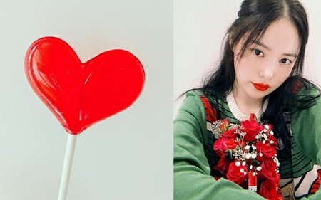 女優ミン・ヒョリン、ハートのキャンディーで近況を公開…SOL(テヤン)との甘い新婚生活を表現？(WoW!Korea)