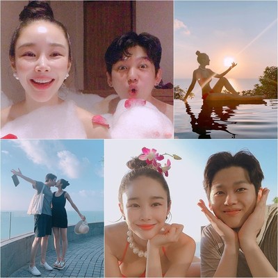 (朝鮮日報日本語版) イ・サガン＆ Ronが新婚旅行　ビキニで大胆キス（朝鮮日報日本語版）