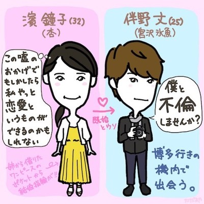 「偽装不倫」宮沢氷魚・谷原章介の美しさを押し出しまくる1話　モテない女の自虐はアラサー女性の救いになるのか（ねとらぼ）