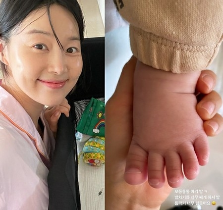 女優ハン・ジヘ、「足蹴りが強くて…」娘の爪切りに奮闘(WoW!Korea)