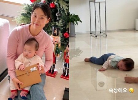 ハン・ジヘの娘、大理石の床にバタリ、涙ぐましいリアルな育児現場(WoW!Korea)