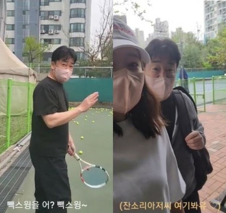 女優ソ・ユジンの夫ペク・ジョンウォン、テニスデート中に“甘い小言おじさん”に変身(WoW!Korea)