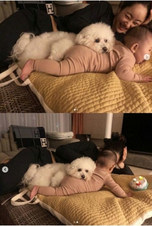 “キム・スミの息子の妻”ソ・ヒョリム、愛犬に押された娘のお尻を見て爆笑(WoW!Korea)