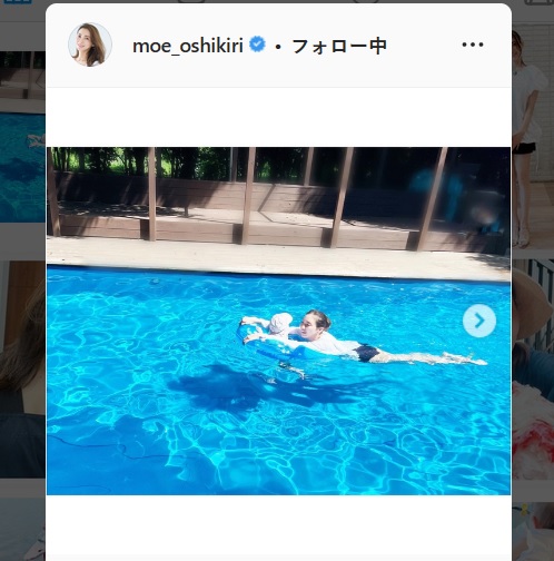 押切もえ、子供たちとプール 抜群のスタイルに「水着姿も美しいです」(MusicVoice)