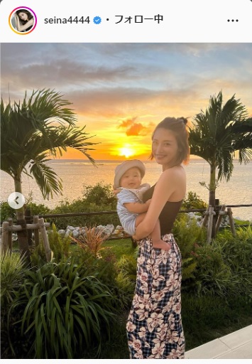 島袋聖南が長男とのツーショット公開「最近よく笑うようになったからさらにかわいい」(日刊スポーツ)