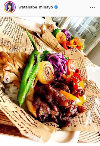 渡辺美奈代が手作り弁当公開「こんなおしゃれなお弁当見た事ない」カラフルな色合いをファン絶賛(日刊スポーツ)