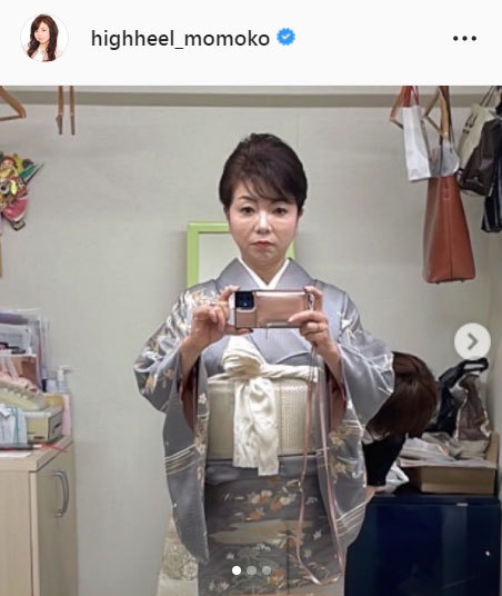 ハイヒール・モモコ「知り合いの娘ちゃんの披露宴」ふじ色着物で出席「かわいい新婦ちゃん」(日刊スポーツ)