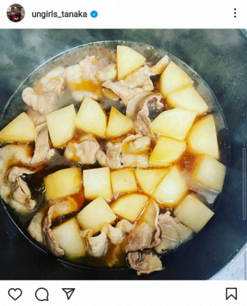 アンガ田中　“新婚夫”手作り豚バラ大根公開に「アツアツだね」「女子力（笑）高い！！」(スポニチアネックス)