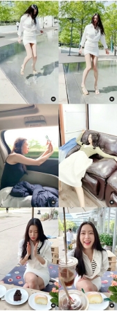 女優クララ、”ギリギリ丈”ミニスカートで水遊び中＝抜群のスタイルに視線集中(WoW!Korea)