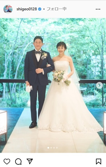 サバンナ高橋茂雄が清水みさととの挙式を報告「京都で。最高の写真とったので見てください」(日刊スポーツ)