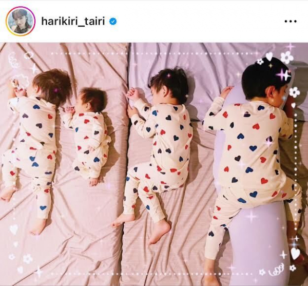 平愛梨、４人の息子の就寝姿公開…「さすがに４人だと寝相は同じにならないね」(スポーツ報知)