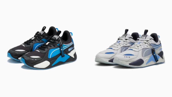 「PUMA×PlayStation」のコラボコレクションがインフォレンズのグッズ通販でも販売中。「△〇×□」シェイプやコントローラーの色をあしらったスニーカーやTシャツなどをラインナップ(電ファミニコ