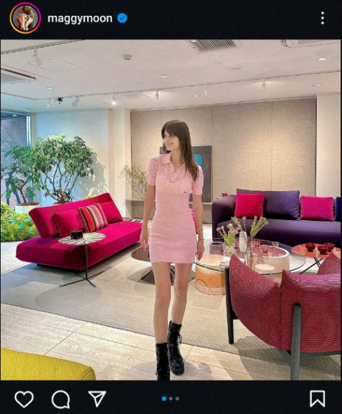 マギー　ピンクの超ミニワンピ姿披露に「スタイル良すぎ」「えっ…シースルー！？」「素敵です」(スポニチアネックス)