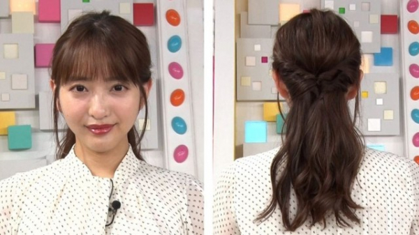 5分で出来る『くるりんぱ』テレビ局のヘアメイクさん直伝！お呼ばれ結婚式にもオススメの時短アレンジに藤本万梨乃アナが挑戦！(めざましmedia)