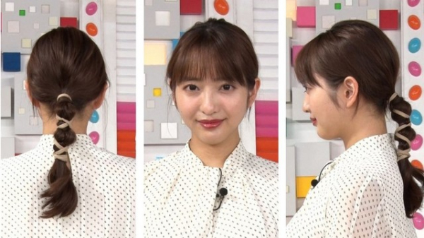 5分で出来る『玉ねぎヘア』 デートにもオススメ！テレビ局のヘアメイクさん直伝の時短アレンジに藤本万梨乃アナが挑戦(めざましmedia)