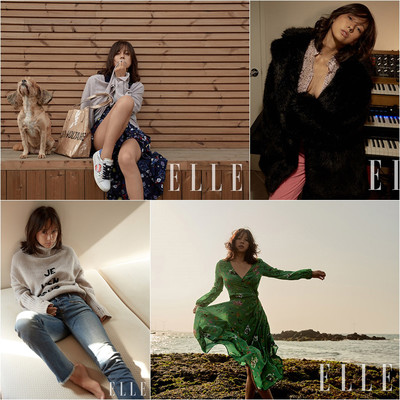 (朝鮮日報日本語版) イ・サンスン、済州で妻イ・ヒョリのグラビア撮影＝「ELLE」（朝鮮日報日本語版）